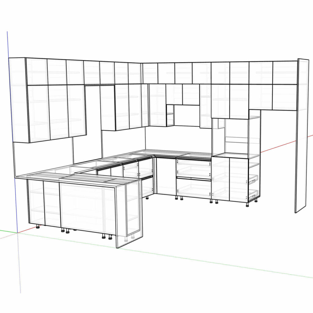 sketch custom kitchen cabinets